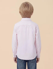 USPA Kids Boys Vertical Striped Oxford Shirt (UKSHT1981_Pink_13-14Y) - Goyalsons ShopMax