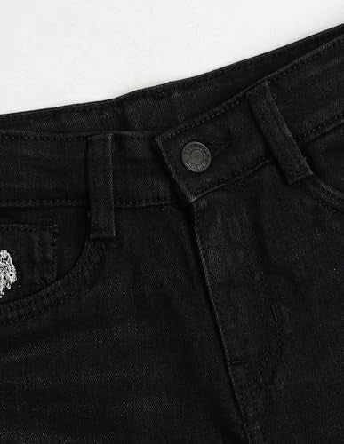 USPA Kids Boys Regular Fit Solid Shorts (UKSRT0575_Black_2-3 Years)