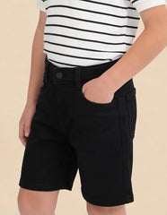 USPA Kids Boys Regular Fit Solid Shorts (UKSRT0575_Black_2-3 Years)
