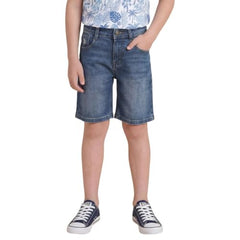 USPA Kids Boys Mid Rise Denim Shorts (UKSRT0579_Blue_4-5 Years)