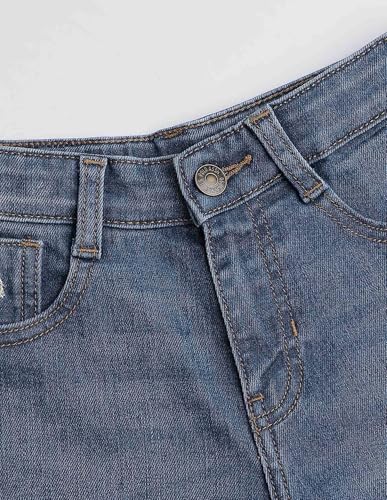 USPA Kids Boys Mid Rise Denim Shorts (UKSRT0579_Blue_4-5 Years)