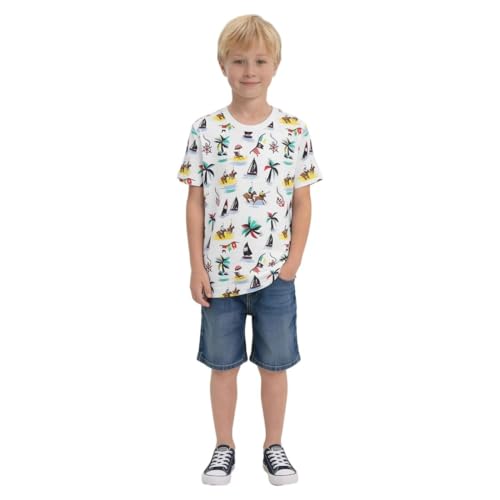 USPA Kids Boys Graphic Printed Regular Fit T-Shirt (UKTSH2519_White_4-5Y)