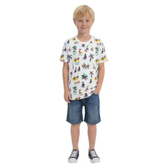 USPA Kids Boys Graphic Printed Regular Fit T-Shirt (UKTSH2519_White_4-5Y)