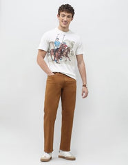 U.S. Polo Assn. Denim Co. Men's Graphic Brand Printed Slim Fit T-Shirt (UDTSH4024_Ivory_S)