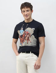 U.S. Polo Assn. Denim Co. Men's Graphic Brand Printed Slim Fit T-Shirt (UDTSH4025_Navy_XL)