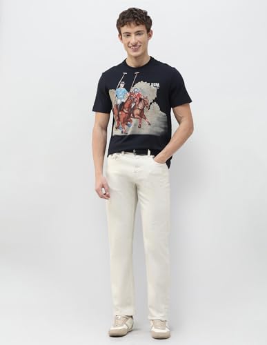 U.S. Polo Assn. Denim Co. Men's Graphic Brand Printed Slim Fit T-Shirt (UDTSH4025_Navy_XL)