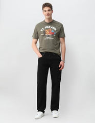 U.S. Polo Assn. Denim Co. Men's Graphic Brand Printed Slim Fit T-Shirt (UDTSH4075_Olive_L)