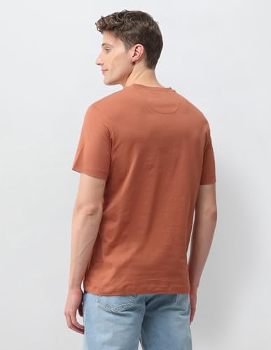 U.S. Polo Assn. Denim Co. Men's Graphic Brand Printed Slim Fit T-Shirt (UDTSH4076_Orange_L)