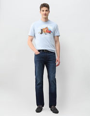 U.S. Polo Assn. Denim Co. Men's Graphic Brand Printed Slim Fit T-Shirt (UDTSH4077_Blue_L)