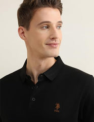 U.S.Polo Association men's self-design vertical striped Sotogrande polo shirt, long sleeve T-shirt with classic pattern.