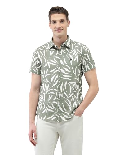 U.S. Polo Assn. Denim Co. Men's Tropical Printed Motel On The Coast Shirt