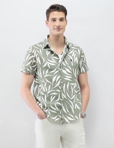 U.S. Polo Assn. Denim Co. Men's Tropical Printed Motel On The Coast Shirt