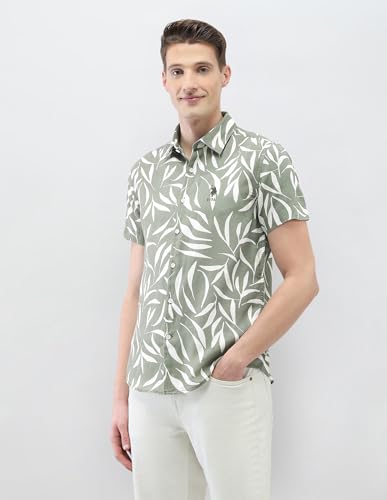 U.S. Polo Assn. Denim Co. Men's Tropical Printed Motel On The Coast Shirt