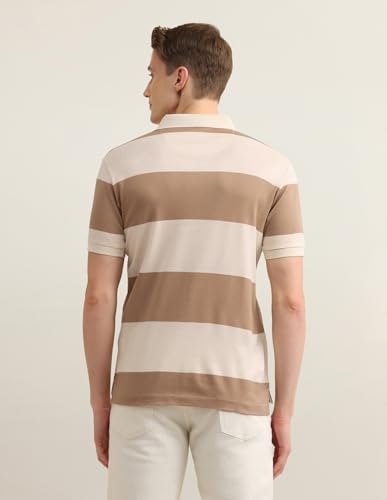 U.S.Polo Association Men's Horizontal Striped Sotogrande Polo Shirt (USTSH3408_Beige_XXL)