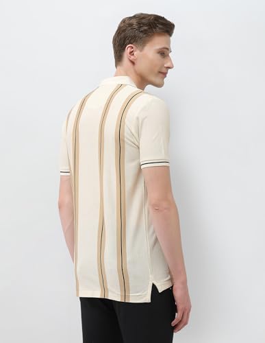 U.S.Polo Association men's vertical striped Sotogrande slim fit polo shirt, short sleeve, with classic collar and subtle stripe pattern.
