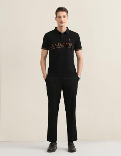 U.S. Polo Association men's embroidered Sotogrande polo shirt in classic design, long-sleeve T-shirt style, with visible embroidered logo.