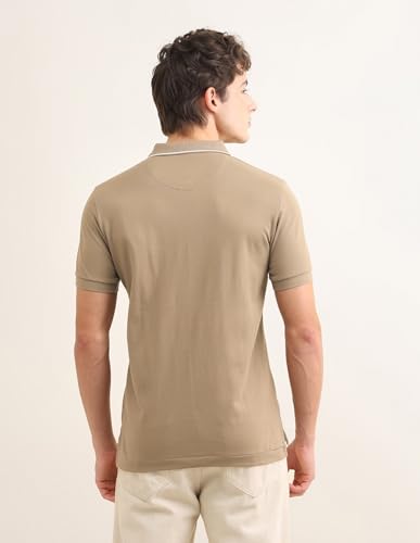 U.S.Polo Association Men's Sotogrande Brand Embroidered Polo Shirt (USTSH3439_Brown_3XL)