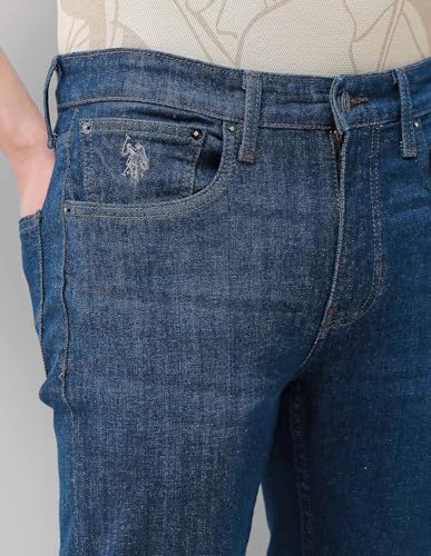 U.S. Polo Assn. Denim Co. Men's Mid Rise Harold Slim Straight Fit Jeans