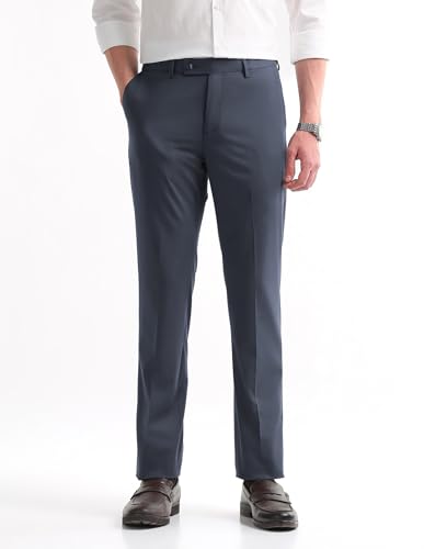 Arrow Men's Solid Regular Fit Trousers