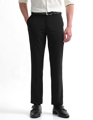 Arrow Men's Solid Regular Fit Trousers