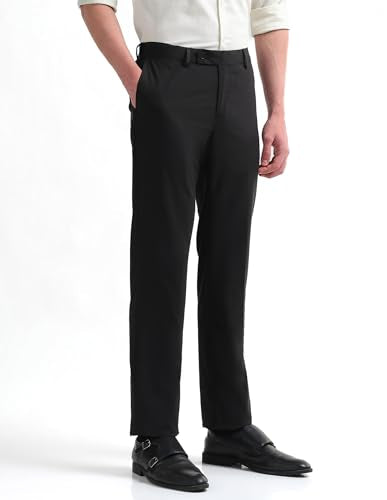 Arrow Men's Solid Regular Fit Trousers