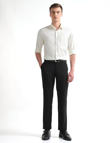 Arrow Men's Solid Regular Fit Trousers