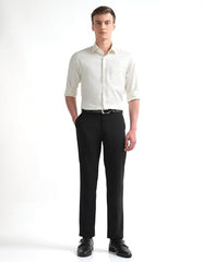 Arrow Men's Solid Regular Fit Trousers