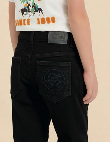 USPA Kids Boys Slim Fit Jeans (UKJEN813_Black_10-11 Years)