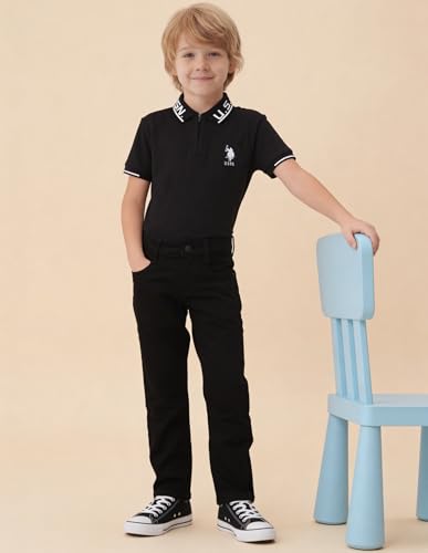 USPA Kids Boys Mid Rise Relaxed Fit Jeans (UKJEN859_Black_12 Months)