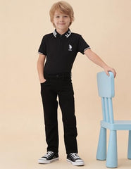 USPA Kids Boys Mid Rise Relaxed Fit Jeans (UKJEN859_Black_12 Months)