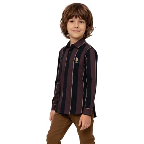 USPA Kids Boys Vertical Striped Regular Fit Shirt
