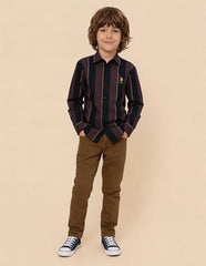 USPA Kids Boys Vertical Striped Regular Fit Shirt