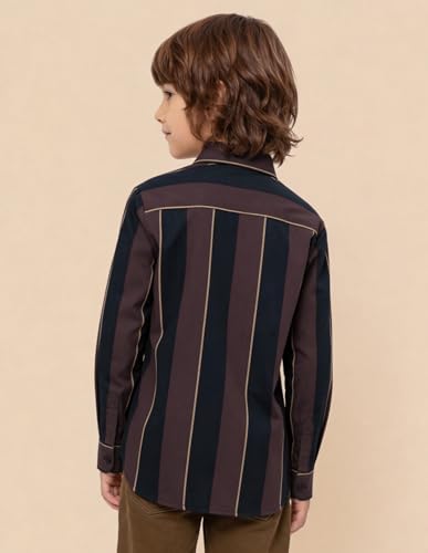 USPA Kids Boys Vertical Striped Regular Fit Shirt