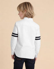 USPA Kids Boys Brand Printed Oxford Shirt (UKSHT1924_White_9-10 Years)
