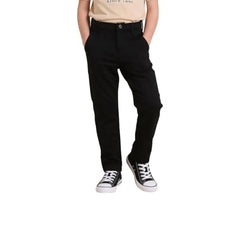USPA Kids Boys Mid Rise Slim Fit Trousers (UKTRO0303_Black_12-24 M)