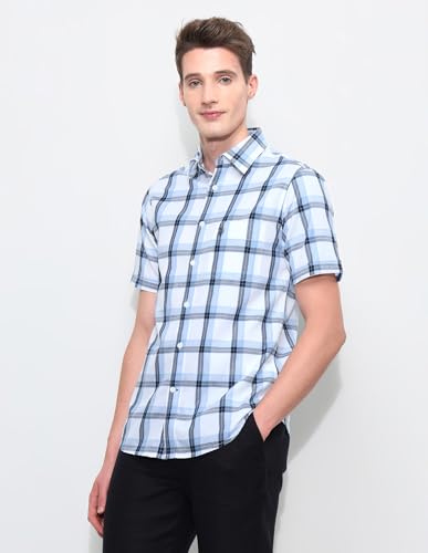 U.S.Polo Association Men's White Harbour Tartan Checked Shirt