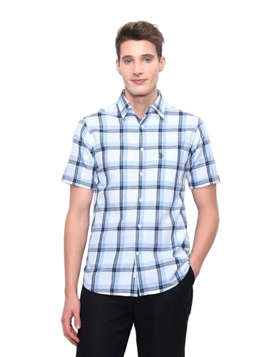 U.S.Polo Association Men's White Harbour Tartan Checked Shirt
