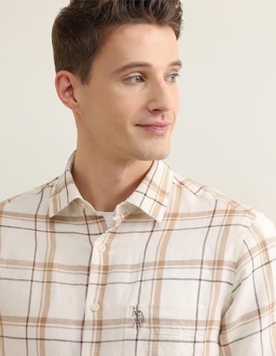 U.S.Polo Association Men's Windowpane Checked Sotogrande Shirt