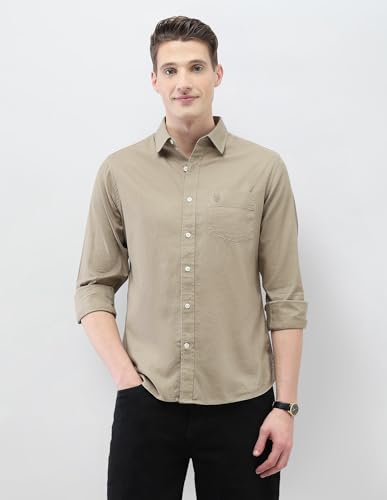 U.S.Polo Association men's New Port Marina casual shirt, regular fit, navy color with collar and button front, displayed on a hanger.