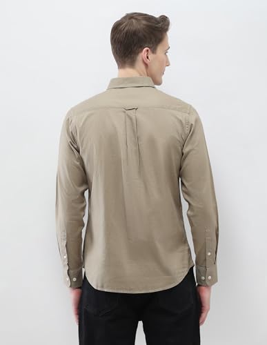 U.S.Polo Association men's New Port Marina regular fit casual shirt in navy, featuring a classic collar and button-down front.