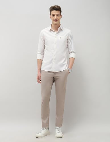 U.S.Polo Association men's Casa De Campo regular fit casual shirt in light fabric, shown on a hanger with a collar and button closure.