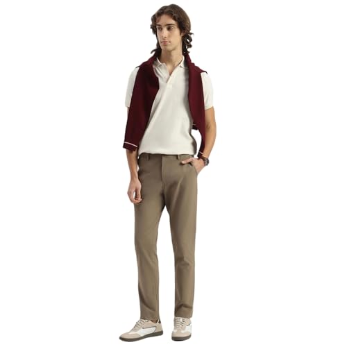 United Colors of Benetton Regular Fit Polo Neck Textured Since Towel T-Shirt (Size: XXL)-25A30TJJ3833IPK1 Off White