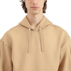 United Colors of Benetton Boxy Fit Hooded Neck Embossed Tape Scuba Sweatshirt -25A3P19J3072IMK1 (Size : 2XL) Beige