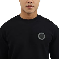 United Colors of Benetton Men's Cotton Blend Crew Neck Sweatshirts (25A3E59J3867I100_Black
