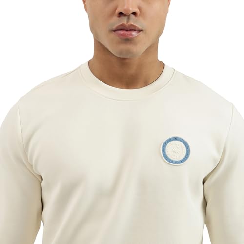 United Colors of Benetton Men's Cotton Blend Crew Neck Sweatshirts (25A3E59J3867IPK1_Off White