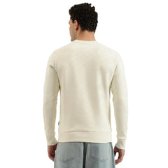 United Colors of Benetton Men's Geometric Regular Fit Sweatshirts (25A3PLRJ3574I074_Off White