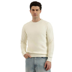 United Colors of Benetton Men's Geometric Regular Fit Sweatshirts (25A3PLRJ3574I074_Off White