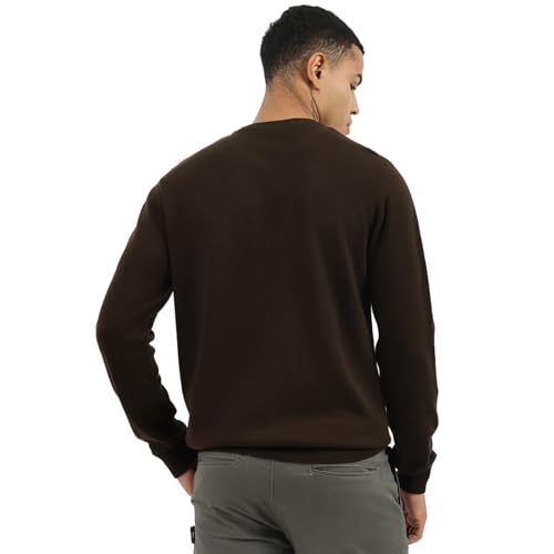 United Colors of Benetton Men's Cotton Crew Neck Sweater (25A10PTK1137I901_Brown