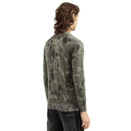 United Colors of Benetton Men's Cotton Crew Neck Sweater (25A10CRK1138I901_Olive