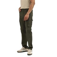 United Colors of Benetton Solid Straight Fit Convertible Cargo Trousers (Size: 30)-25A4POCA1057I901 Olive